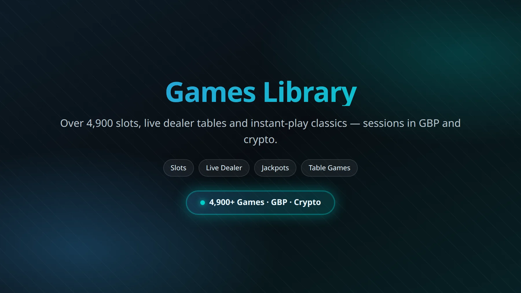 King Hills Casino games lobby overview — slots, live dealer and table games